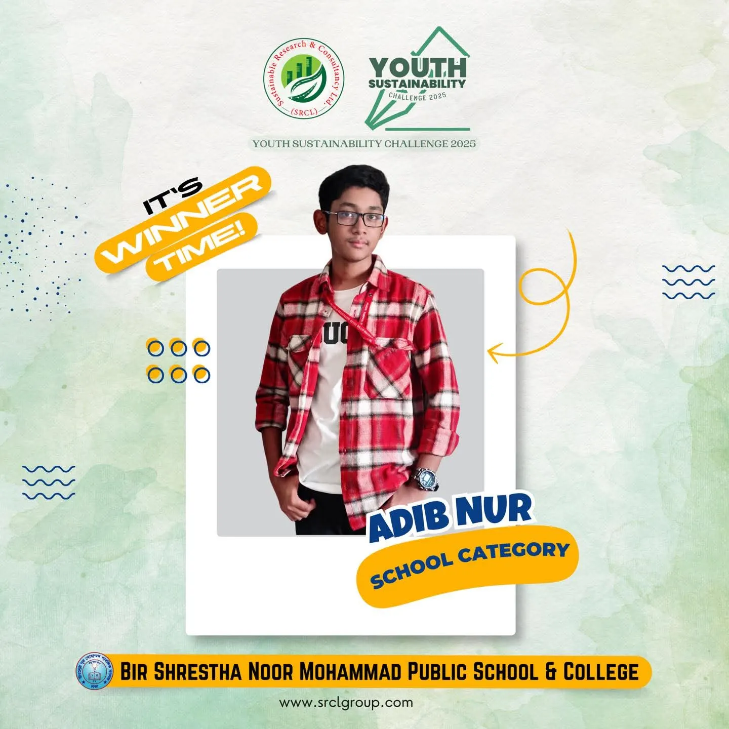 Adib Nur, স্কুল category winner